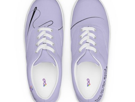 Women’s lace-up canvas shoes, purple Fashion