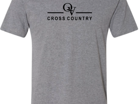 QUAKER VALLEY CROSS COUNTRY FINE COTTON JERSEY YOUTH & ADULT SHORT SLEEVE TEE -  BLACK OR HEATHER For Sale