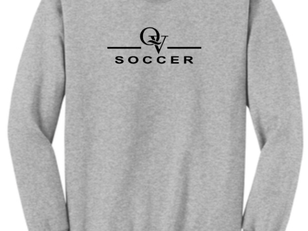 *NEW* QUAKER VALLEY SOCCER YOUTH & ADULT CREWNECK SWEATSHIRT - ATHLETIC HEATHER OR JET BLACK Fashion