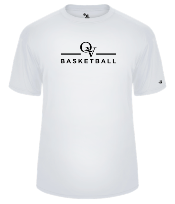 *NEW* QUAKER VALLEY BASKETBALL -  YOUTH & ADULT PERFORMANCE SOFTLOCK SHORT SLEEVE T-SHIRT - WHITE OR BLACK Cheap