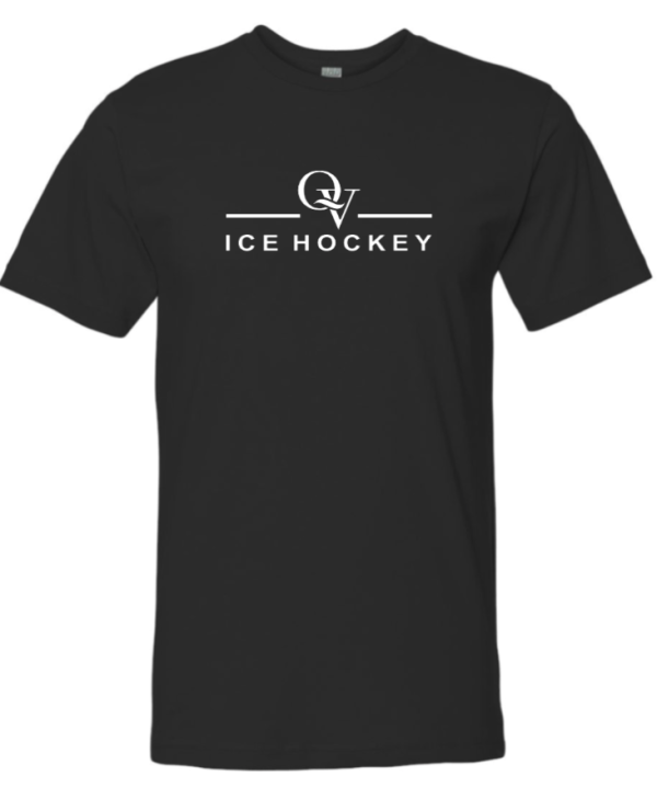 *NEW* QUAKER VALLEY ICE HOCKEY FINE COTTON JERSEY YOUTH & ADULT SHORT SLEEVE TEE -  BLACK OR HEATHER For Discount