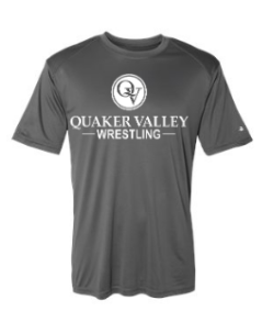 QUAKER VALLEY WRESTLING YOUTH & ADULT PERFORMANCE SOFTLOCK SHORT SLEEVE TEE - BLACK OR GRAPHITE For Discount