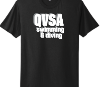 *NEW* QVSA SWIMMING AND DIVING COTTON JERSEY ADULT SHORT SLEEVE TEE -  BLACK For Discount