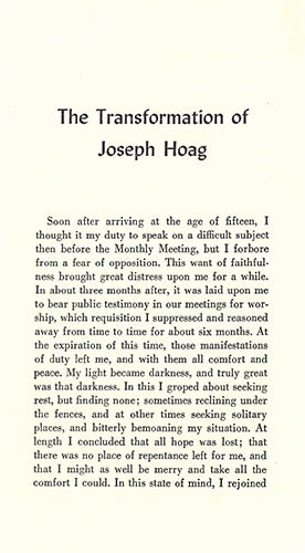 Tract: The Transformation of Joseph Hoag Online Hot Sale