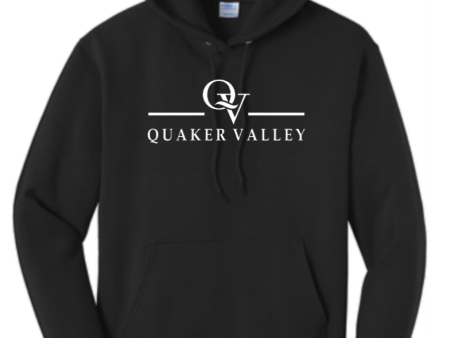 QUAKER VALLEY YOUTH & ADULT HOODED SWEATSHIRT - JET BLACK Discount