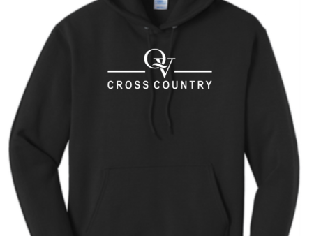 *NEW* QUAKER VALLEY CROSS COUNTRY YOUTH & ADULT HOODED SWEATSHIRT - ATHLETIC HEATHER OR JET BLACK Sale