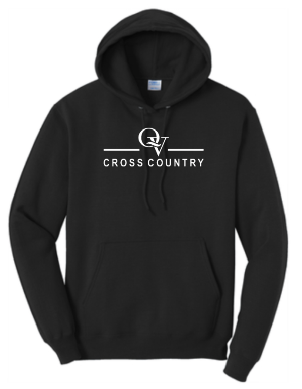 *NEW* QUAKER VALLEY CROSS COUNTRY YOUTH & ADULT HOODED SWEATSHIRT - ATHLETIC HEATHER OR JET BLACK Sale