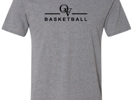 *NEW* QUAKER VALLEY BASKETBALL FINE COTTON JERSEY YOUTH & ADULT SHORT SLEEVE TEE -  BLACK OR HEATHER Fashion