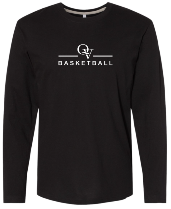 *NEW* QUAKER VALLEY BASKETBALL FINE COTTON JERSEY YOUTH & ADULT LONG SLEEVE TEE -  WHITE OR BLACK Cheap