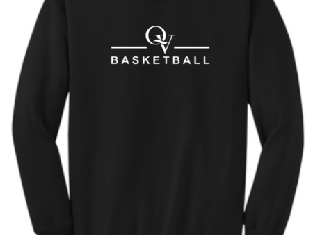 *NEW* QUAKER VALLEY BASKETBALL YOUTH & ADULT CREWNECK SWEATSHIRT - ATHLETIC HEATHER OR JET BLACK Discount