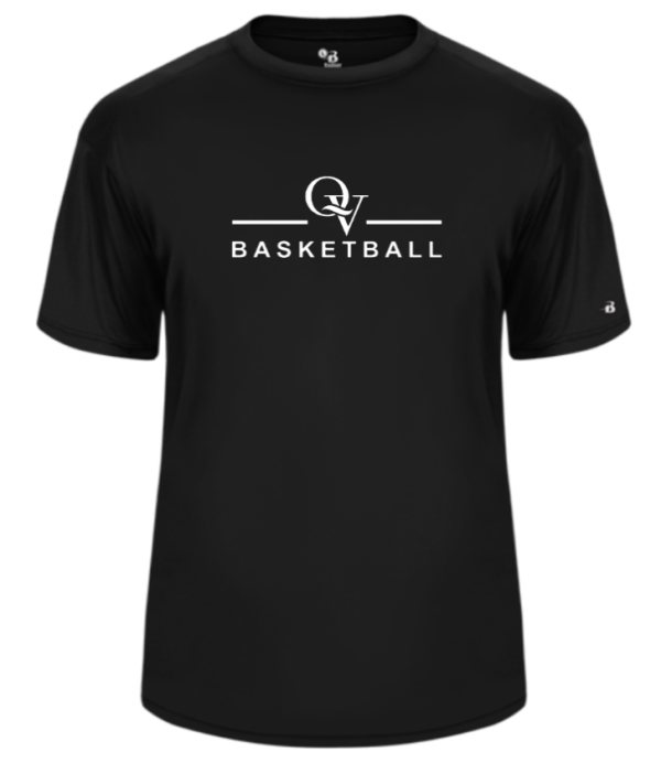 *NEW* QUAKER VALLEY BASKETBALL -  YOUTH & ADULT PERFORMANCE SOFTLOCK SHORT SLEEVE T-SHIRT - WHITE OR BLACK Cheap