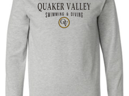 QUAKER VALLEY SWIMMING & DIVING YOUTH & ADULT LONG SLEEVE TEE -  ATHLETIC GREY Online Hot Sale