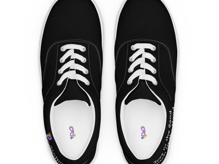 Women’s lace-up canvas shoes, black For Sale