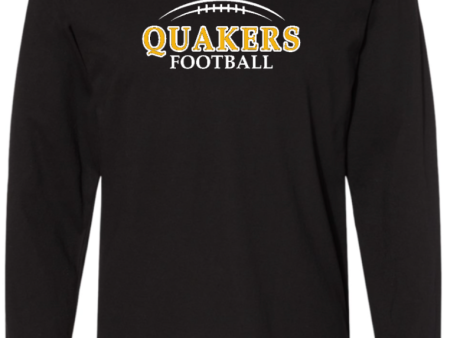 QUAKER VALLEY FOOTBALL FINE COTTON JERSEY YOUTH & ADULT LONG SLEEVE TEE -  WHITE OR BLACK Supply