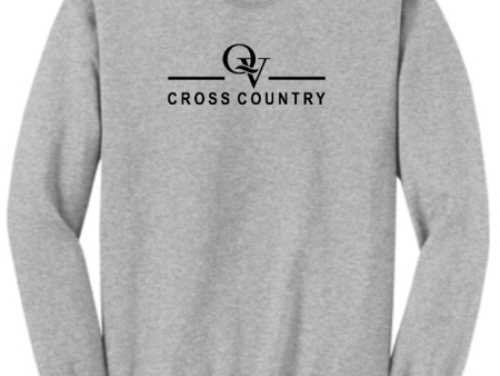 *NEW* QUAKER VALLEY CROSS COUNTRY YOUTH & ADULT CREWNECK SWEATSHIRT - ATHLETIC HEATHER OR JET BLACK Discount