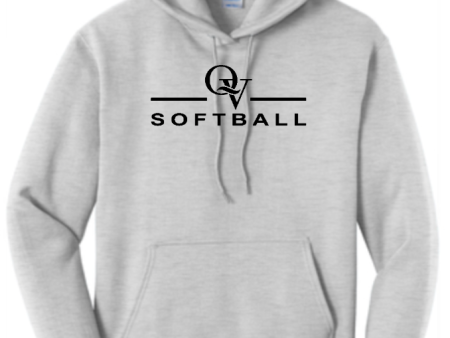 *NEW* QUAKER VALLEY SOFTBALL YOUTH & ADULT HOODED SWEATSHIRT - ATHLETIC HEATHER OR JET BLACK Online now