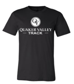 QUAKER VALLEY TRACK TODDLER, YOUTH & ADULT SHORT SLEEVE T-SHIRT - BLACK OR ATHLETIC GRAY Cheap