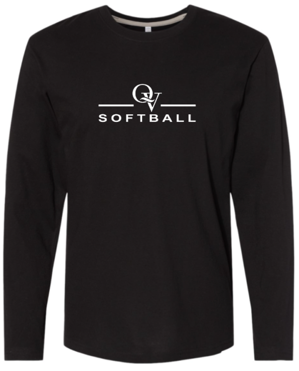 *NEW* QUAKER VALLEY SOFTBALL FINE COTTON JERSEY YOUTH & ADULT LONG SLEEVE TEE -  WHITE OR BLACK Hot on Sale