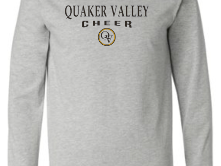 QUAKER VALLEY CHEER 20 21 YOUTH & ADULT LONG SLEEVE TEE -  ATHLETIC GREY Sale