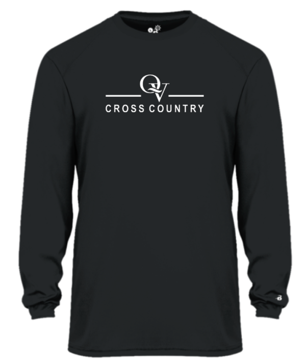 *NEW* QUAKER VALLEY CROSS COUNTRY -  YOUTH & ADULT PERFORMANCE SOFTLOCK LONG SLEEVE T-SHIRT - WHITE OR BLACK Supply