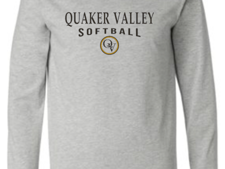 QUAKER VALLEY SOFTBALL 20 21 YOUTH & ADULT LONG SLEEVE TEE -  ATHLETIC GREY For Cheap