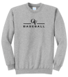 QUAKER VALLEY BASEBALL YOUTH & ADULT CREWNECK SWEATSHIRT - ATHLETIC HEATHER OR JET BLACK For Cheap