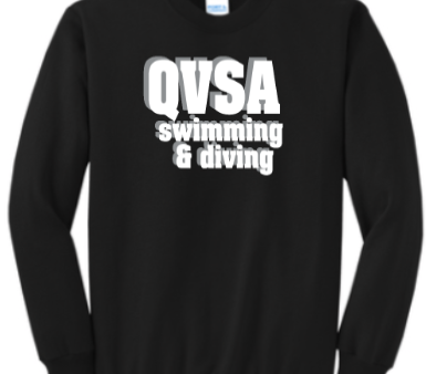 *NEW* QVSA SWIMMING AND DIVING ADULT CREWNECK SWEATSHIRT - BLACK Hot on Sale