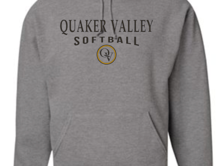 QUAKER VALLEY SOFTBALL 20 21 YOUTH & ADULT HOODED SWEATSHIRT - OXFORD GRAY Fashion