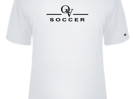 *NEW* QUAKER VALLEY SOCCER -  YOUTH & ADULT PERFORMANCE SOFTLOCK SHORT SLEEVE T-SHIRT - WHITE OR BLACK on Sale